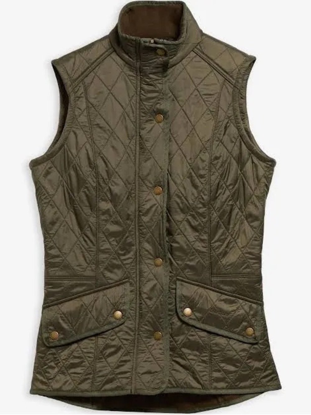 BARBOUR Cavalry Gilet Olive Green Quilted Vest Size 6